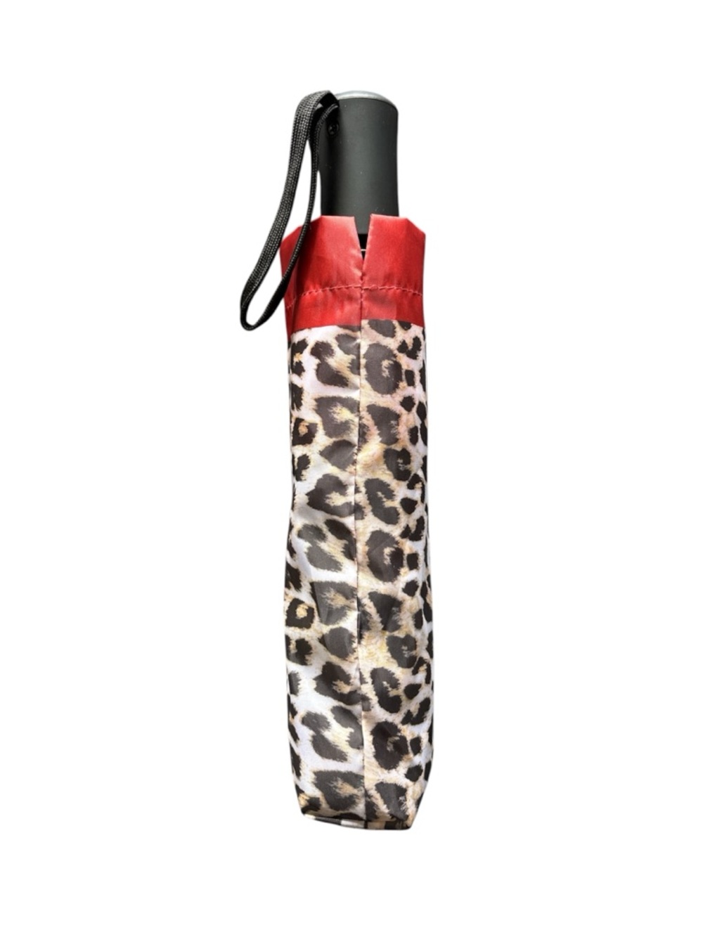 Ed Hardy Leopard Print Compact Umbrella with Red Trim Y2K Tattoo Style NWT